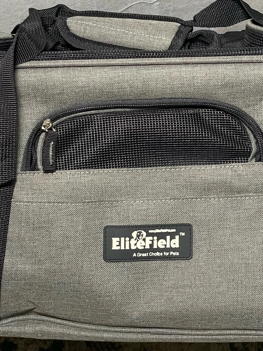 EliteField Gray & Black Soft Fabric Pet Carrier for Cats & Small Dogs